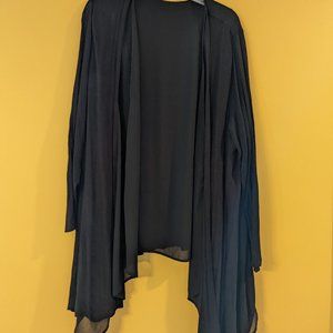 Shawl Collar Cardigan with Sheer Layers